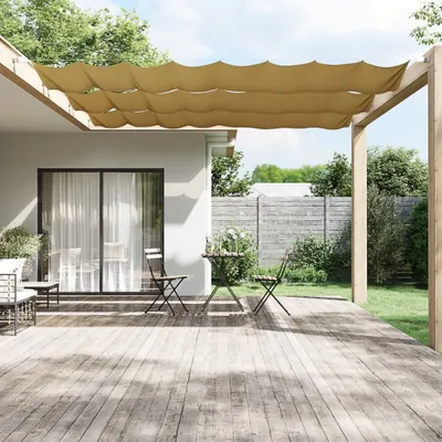 Imagen del producto de Maison Exclusive - Toldo vertical beige de 60x1200 cm, fabricado en tejido Oxford