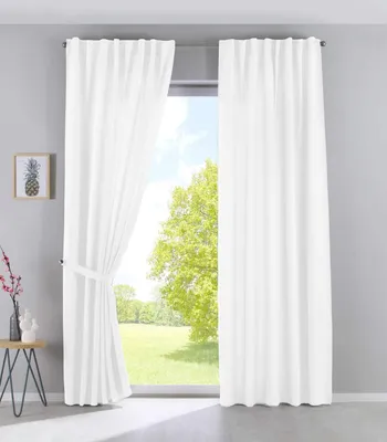 Produktbild von 2er Set Vorhänge Verdeckte Schlaufen Cationic »JENA« HxB 145x140 cm Weiß Blickdi