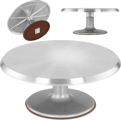 Produktbild von Tortenständer für Kuchen, Plätzchen, drehbar, Aluminium, Durchmesser 31 cm
