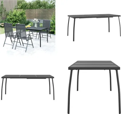 Produktbild von vidaXL Gartentisch Anthrazit 165x80x72 cm Stahlgitter - Gartentisch - Gartentische - Außentisch - Terrassentisch
