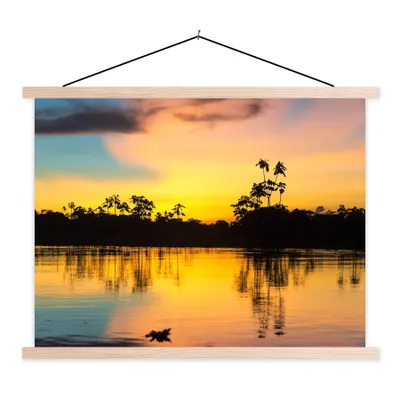 Produktbild von MuchoWow® Textilposter Wasser - Natur - Sommer - Himmel 40x30 cm mit holzfarbenen Rahmen - Bilder