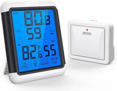 Image de Hygromètre numérique sans fil avec écran tactile, portée de 150 m, station météo