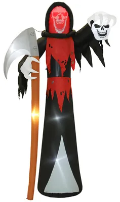 Produktbild von Halloween-Dekoration 3,7 m riesiger Sensenmann mit LED-Beleuchtung Leuchtende Luftfigur für Outdoor