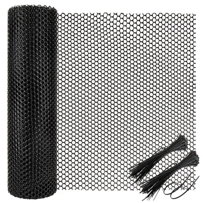 Kunststoff-Schutznetz 40 cm x 12 m, 8 mm Löcher, mit 100 Kabelbindern
