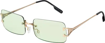 Produktbild von Damen Sonnenbrille rechteckig Designer 80er Modern Urlaub Sommer Strand 30571 Grün