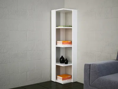 Produktbild von Eckregal - Eck Bücherregal Weiß Venita ""
