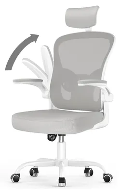 Obrázok produktu pre Ergonomická kancelárska stolička so sieťovinou a opierkou hlavy, sivá farba