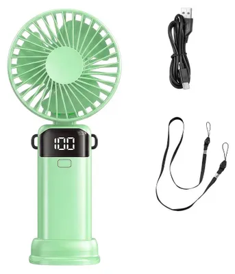 Produktbild von 3-in-1 Mini-Ventilator mit 5 Geschwindigkeitsstufen, LED-Display und USB-C-Aufladung