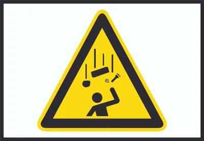 Produktbild von Achtung Herabfallende Gegenstände Symbol A6 (105x148mm) Schild