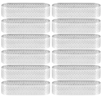 12 ovale Tarteformen aus Edelstahl, 9,4 x 2,8 x 2 cm, backofenfest