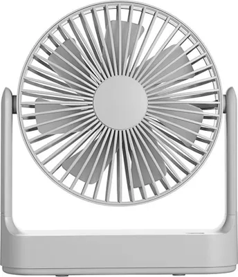 Obrázek produktu pro Multifunkční stolní ventilátor USB, přenosný design, tichý provoz, nastavitelný ve 4 směrech, odnímatelné lopatky ventilátoru, šedý