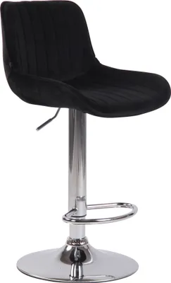 Produktbild von TPFLiving Barhocker Lento Gestell Metall in Chromoptik Samt Schwarz