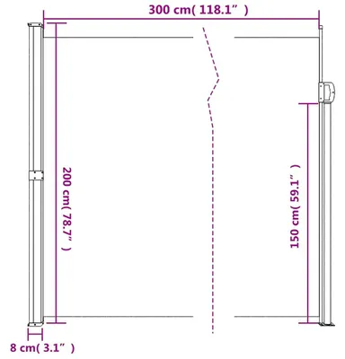 Image de vidaXL Marquise latérale extensible blanc 200x300 cm