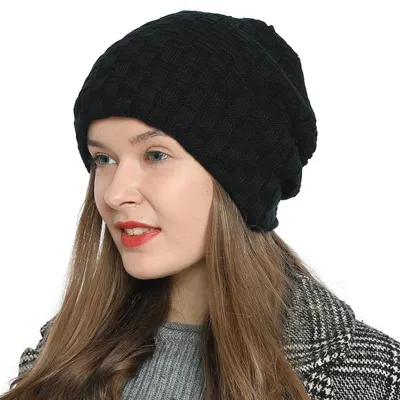 Produktbild von DonDon Damen Slouch Beanie Wintermütze mit sehr weichem Innenfutter - schwarz