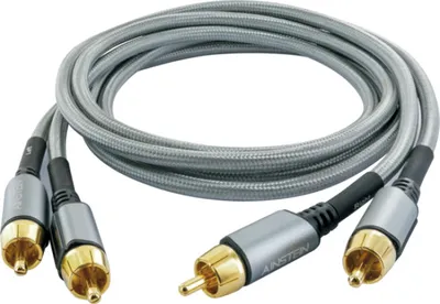 Immagine prodotto di Cavo audio hi-fi AINSTEIN stereo cinch, da 2x cinch a 2x cinch "rivestimento in tessuto, spine placcate in oro"
