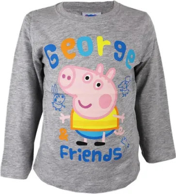 Produktbild von Peppa Wutz George Jungen Kinder langarm T-Shirt – Grau / 92