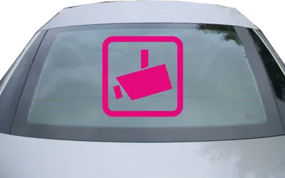 Produktbild von Indigos UG - Aufkleber Heckscheibe & Motorklappe DE2325 - pink - 600x600 mm - Videoüberwacht - Auto Scheiben Fenster Heckklappe Tuning Racing JDM - Die cut