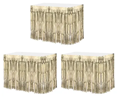 3er-Set Tischdecken Lametta 73x27 cm Champagner Gold