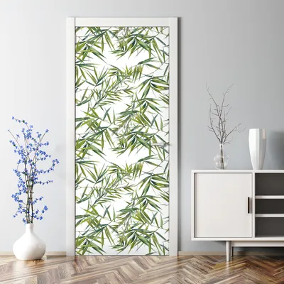 Produktbild von Dekorative Türtattoo selbstklebend Klebefolie Tür Tattoo Aufkleber Exotische Blätter 85 x 200 cm