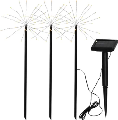 Produktbild von BEST SEASON LED solárna tyč Ohňostroj plast 100x14x40cm čierna sada 3