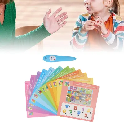 Produktbild von Elektronisches Lernen, interaktiver Stift-Starter, Lesen lernen, Lernspielzeug, frühes Lesen, Sprechen für Kinder mit 12 Karten