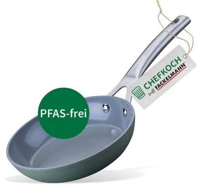 Produktbild von Chefkoch trifft Fackelmann Keramik-Pfanne 20 cm aus Aluminium Bratpfanne mit keramischer Antihaftbeschichtung, backofengeeignet, für alle Herdarten