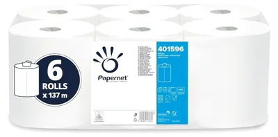 Obrázok produktu pre Papernet 401596 Papierový uterák 450 listov celulózový biely 37,25 m