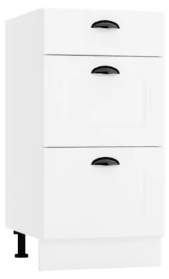 Produktbild von Küchenunterschrank 3 Schubladen - 40 cm - Weiß - ohne Arbeitsplatte - Unterschränke Küche