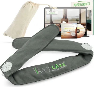 Produktbild von BACKLAxx® Akupressur Stirnband gegen Migräne und Kopfschmerzen. Akupunktur Kopfband, Kopfmassagegerät mit Tasche zur Kopfmassage.