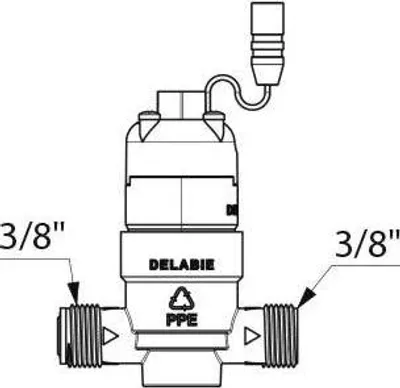 Obrázok produktu pre Elektromagnetický ventil Delabie G3/8B 6V so sitkom pre TEMPOMATIC, BINOPTIC WT