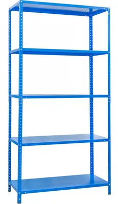 Zdjęcie produktu dla UHL-MASH Solidny Regał Metalowy MS 197x100x40cm 5 półek Niebieski Magazynowy Garażowy Warsztatowy Biurowy Nośność półki 50kg Regulacja półek
