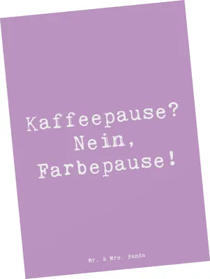 Produktbild von Mr. & Mrs. Panda Postkarte Spruch Künstlerin Farbepause - Lavendeltraum - Geschenk, Farbe, Postkarten, Geschenke mit Herz, Ansichtskarte, Pause, Kunstschaffende, Beruf