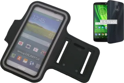 Produktbild von Kompatibel mit Motorola Moto G6 Play Neopren Jogging Armband Sportarmband Oberarmband schwarz kompatibel mit Motorola Moto G6 Play mit Reflektor