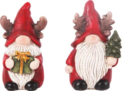 Produktbild von Dekofigur Zwerg Polyresin 15 cm rot weiß 2-fach sortiert