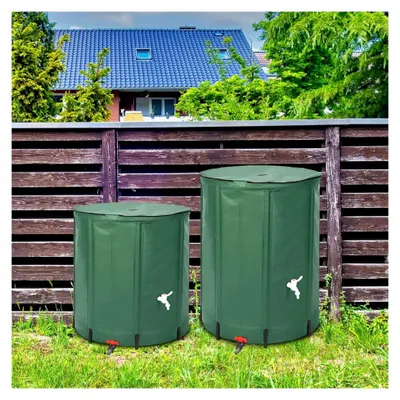 Produktbild von Regenfass, 50 l, faltbares PVC-Regenwassersammelfass mit Zapfen und Überlaufloch, Reißverschlussverschluss, wasserdichter Wassertank, Lagerung