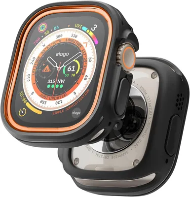 Produktbild von Elago Duo Case für Apple Watch Ultra TPU: Schwarz / PC: Orange + Schwarz