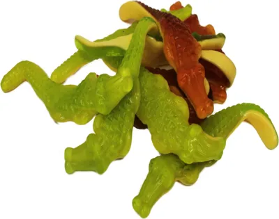 Image de Gomme de fruit XL crocodiles géants avec base de sucre mousseux 175g
