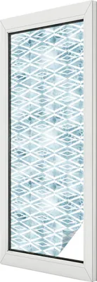 Zdjęcie produktu dla Folia witrażowa - 146x50 cm - wzór witrażowy - nieprzezroczysta dekoracyjna folia do ochrony prywatności - samoprzylepna, ochrona UV - niebieskie diamenty