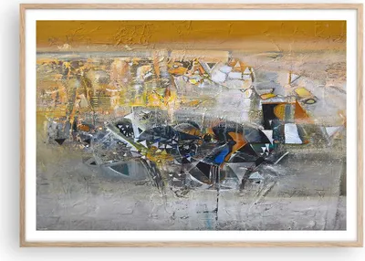 Produktbild von Gerahmtes Poster - Rahmen in heller Eiche - Abstraktion modern - 100x70 cm - Wand Bild - Wanddeko - Wandbilder - Wandposter - Bilderrahmen - Bilder - Kunstdruck - Wandbild - P2NAA100x70-4001
