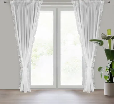 Produktbild von Eurofirany 453992, Durchscheinend, Weiß, Einfarbig, Polyester, Aufhängungshaken, 40 g/m²