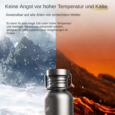 Produktbild von Reintitan Sportflasche Outdoor Trinkflasche, leichte Camping-Wasserflasche für Fahrrad, Reisen & Wandern, kochfest, 750ML