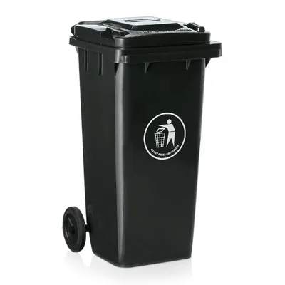 Produktbild von Abfalltonne mit 2 Rollen schwarz 120 l