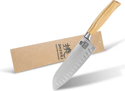 Produktbild von Shiori Hamburg Santoku - ein universelles Mehrzweck-Kochmesser aus deutschem Stahl 1.4116