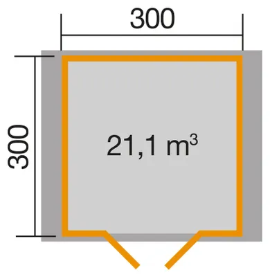 Produktbild von WEKA 132.3030.00.00 Premium Gartenhaus/Blockbohlenhaus Neustadt 3 /Doppeltür/ ; Größe: 2 ; Farbgebung: Naturbelassen ; Wandstärke: 45 mm ; Maße (LxBxH): 300 cm x 300 cm x 262 cm ; Seitenwandhöhe: 210 cm