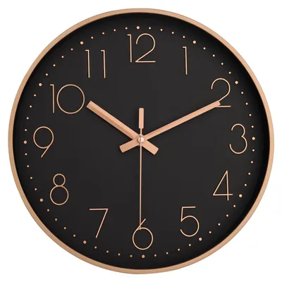 Obrázok produktu pre IvoQ Moderné nástenné hodiny čierne - elegantný dizajn - Ø 30 cm - tichý quartzový mechanizmus
