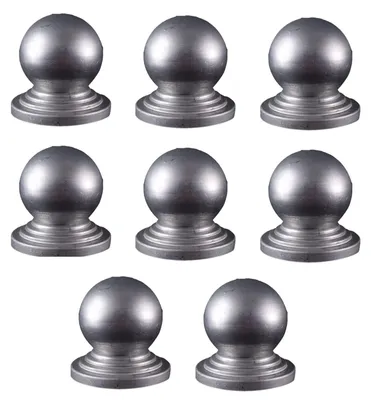 Image de Bouchons supérieurs pour poteaux de clôture en métal - Lot de 8 - Argent galvanisé - Étanches