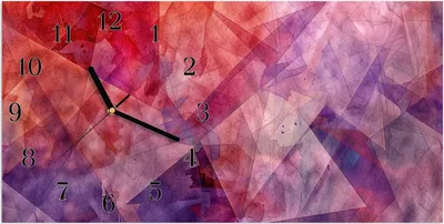 Produktbild von Wanduhr aus Glas mit Motiv Abstrakte Kunstform- 60 x 30 cm - inkl. Aufhängesystem