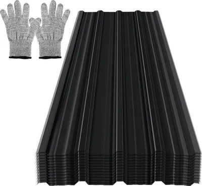 Produktbild von Faziango 36x Trapezblech aus verzinktem Stahl 129×46 cm Trapezblech / Profilblech Dachblech 21 m² Anthrazit für Geräteschuppen & Gartenhaus