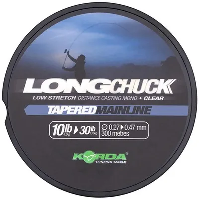 Obrázok produktu pre Korda LongChuck Tapered Clear kaprový vlasec 0,27-0,47 mm 300 m
