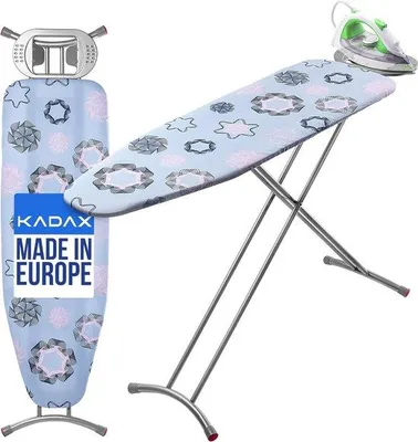 Produktbild von Famanu Bügelbrett Höhenverstellbar 120x38 cm mit Metallnetz - Blau